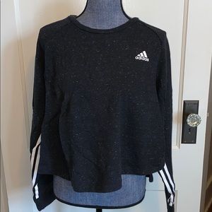 Speckled black adidas cropped sweatshirt